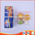 PE transparent resealable snack food plastic bag
